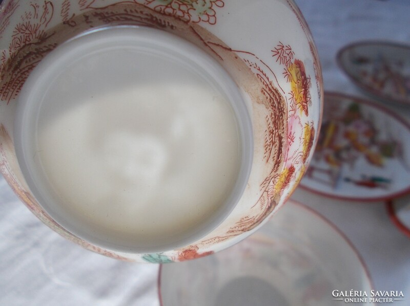 Keleti,japán tojáshéj porcelán reggeliző,teázó készlet 2 szem.(gésa jelzés)
