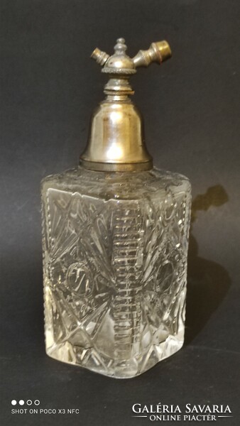 Antik parfümös üveg fém parfüm kiemelővel