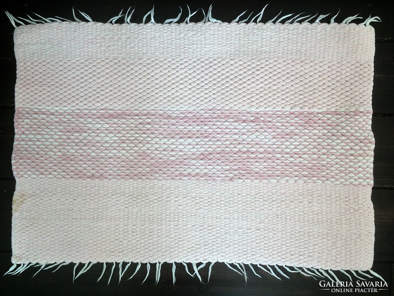 Pink striped rag rug 67x45