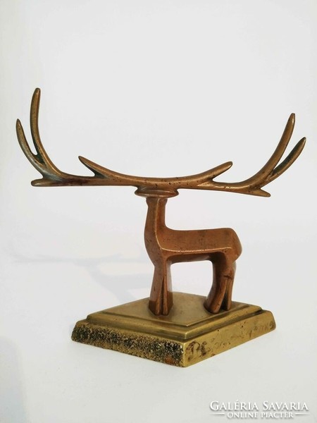Art deco bronze deer