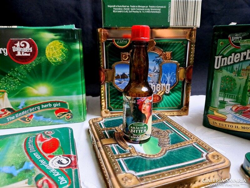 Underberg bitter liqueur metal gift box with 12 bottles without drink per piece