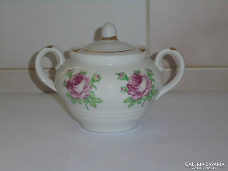 Retro old russian porcelain sugar bowl (pink)