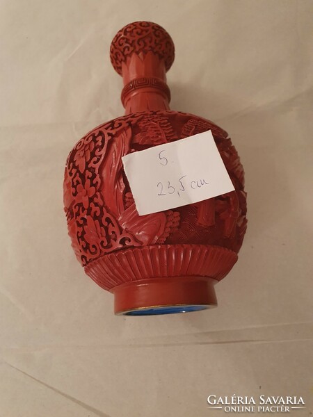 Régi kínai cinóber lakk váza