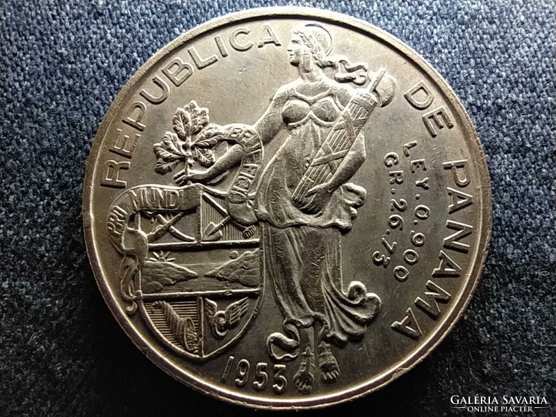 Panama 50 years of the Republic of Panama .900 Silver 1 balboa 1953 (id61566)