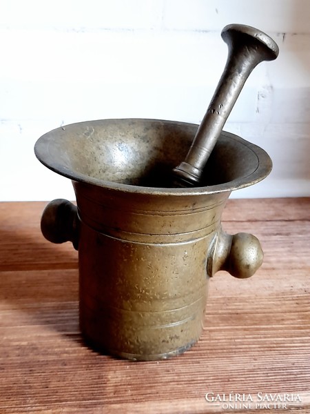 Copper mortar and pestle, 11 cm