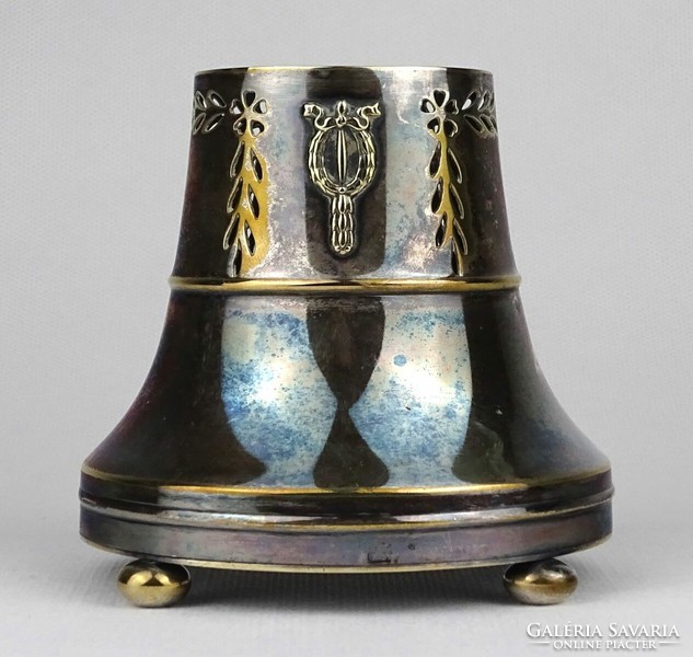 1N386 old marked silver plated argentor copper vase 9.3 Cm