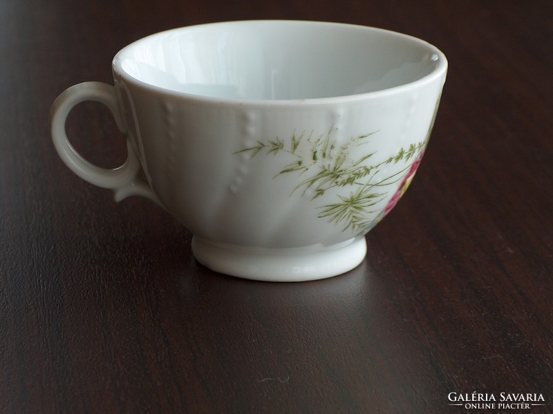 Flawless old thick-walled floral embossed tea cup