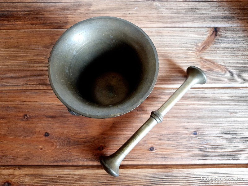 Copper mortar with pestle, 13 cm