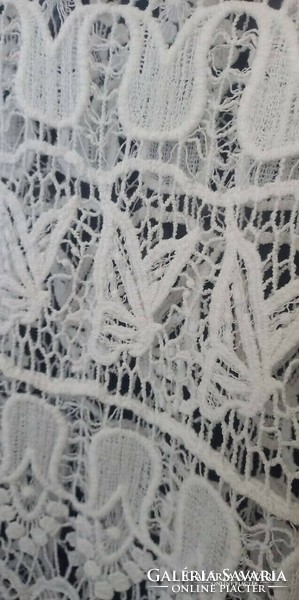 Vintage style women's white openwork lace dress