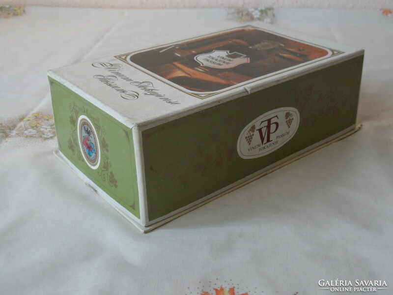 Older Tokaj aszú wine cardboard gift box