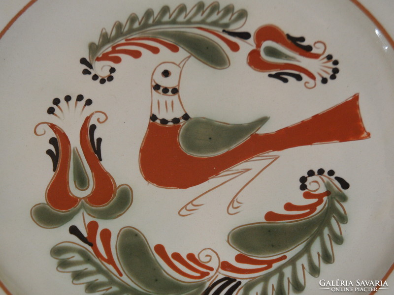 Váczy-abaújszántó large ceramic wall plate with birds