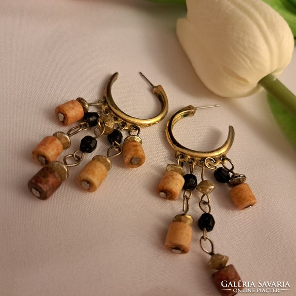 Israeli gold-plated earrings, 4 cm