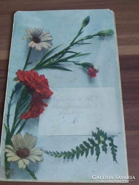 Antique floral postcard, streifzug des k.U.K. 4 with Korp stamp, 1918