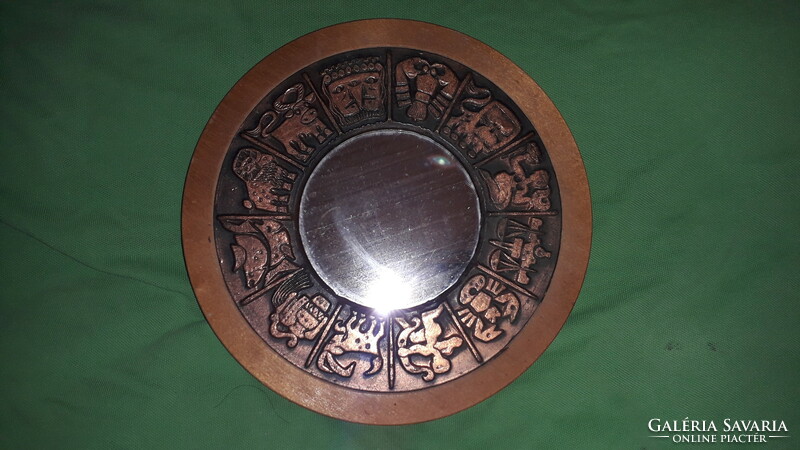Old picture gallery craftsman circular copper wooden zodiac 12 months zodiacs 20 cm as pictures