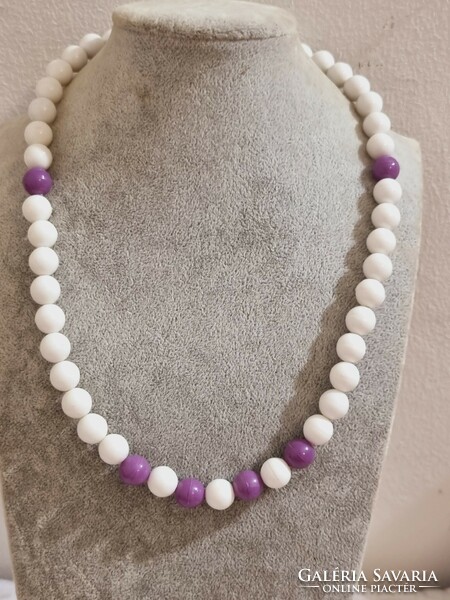 Retro (new) pearl necklace white - purple