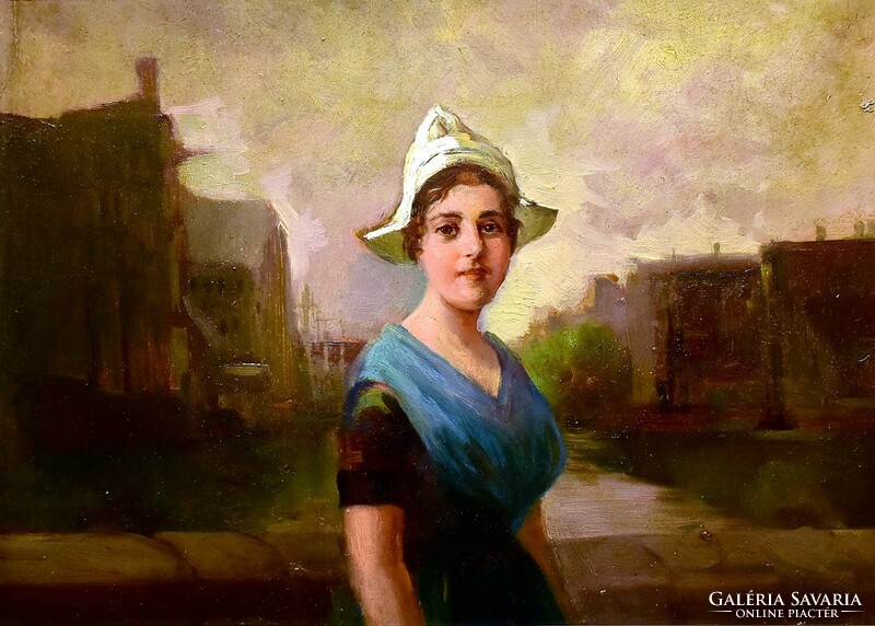 István Burchard-bélaváry (1864-1933): portrait of a Dutch girl