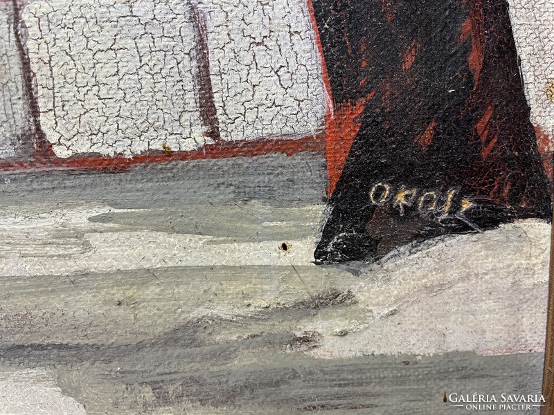 János Orosz: his oil-on-wood painting 