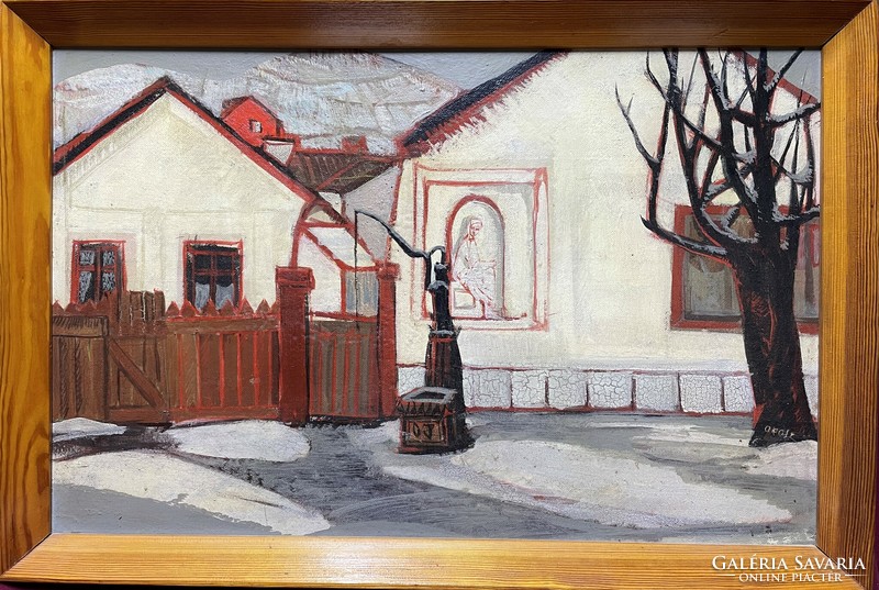 Orosz János: "Kut" című olaj-farost festménye
