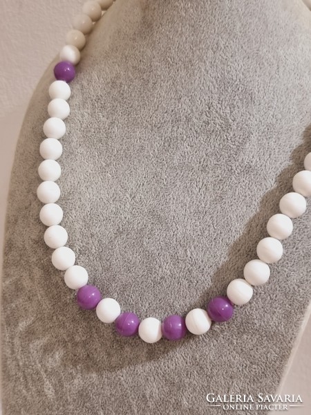 Retro (new) pearl necklace white - purple