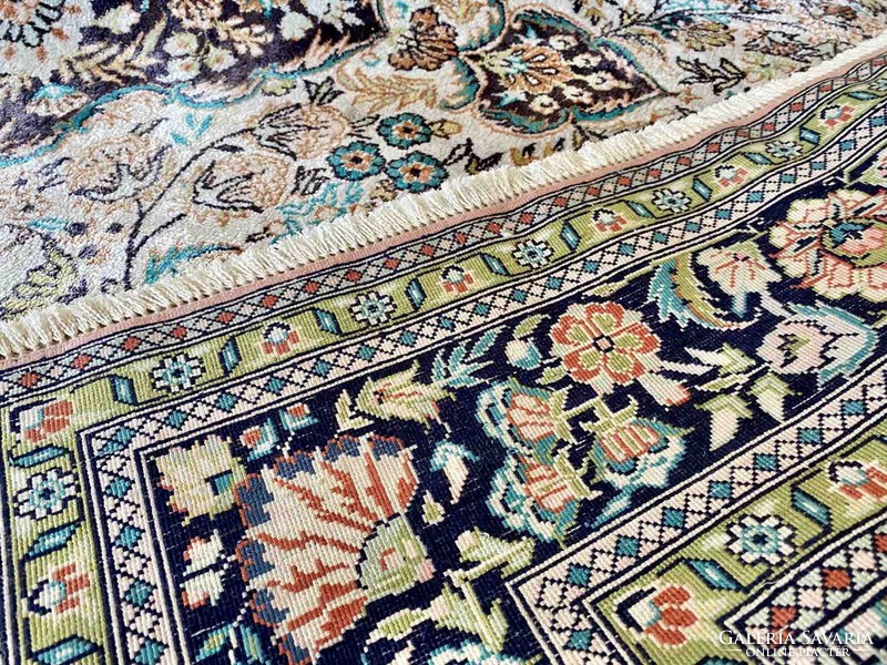 Qum selyemszőnyeg Tabriz mintavilág 183x124 cm
