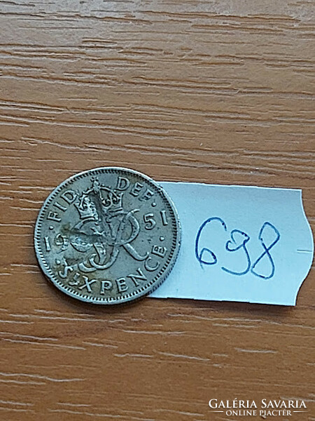 HUF 30 / piece England English 6 pence 1951 698.