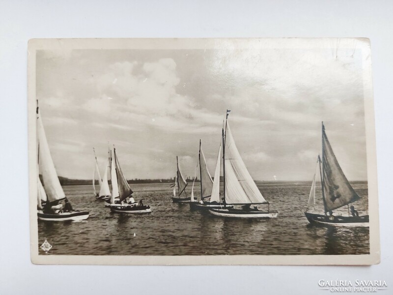 Old postcard Balaton sailing competition