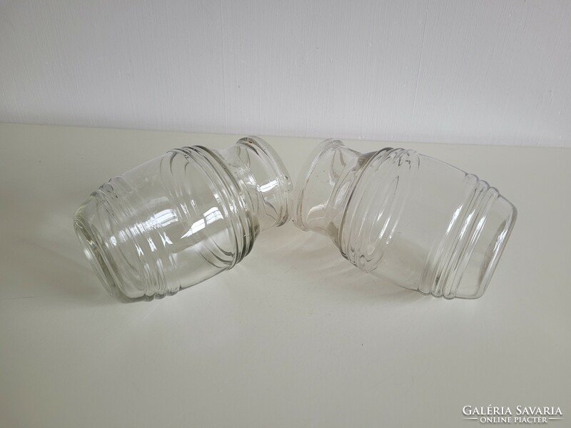 Régi vintage 2 db Óceán 1 L es csíkos üveg befőttesüveg befőttes konzervüveg