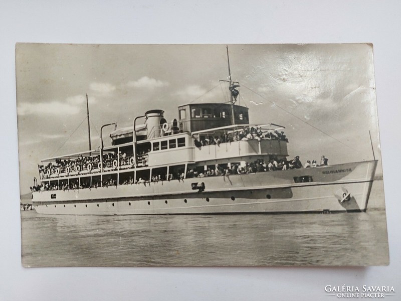Old postcard Balaton Beloiannis cruise ship