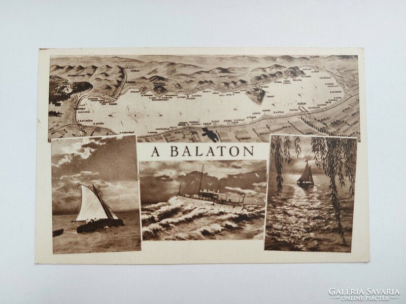 Régi képeslap 1943 Balaton