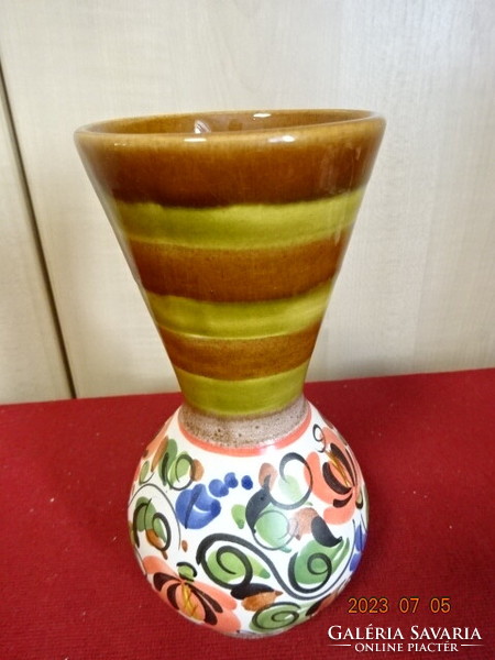 Hand-painted Austrian glazed ceramic vase, height 18.5 cm. Jokai
