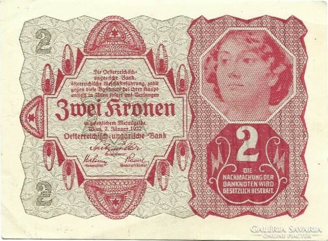 2 korona kronen 1922 Ausztria  2.