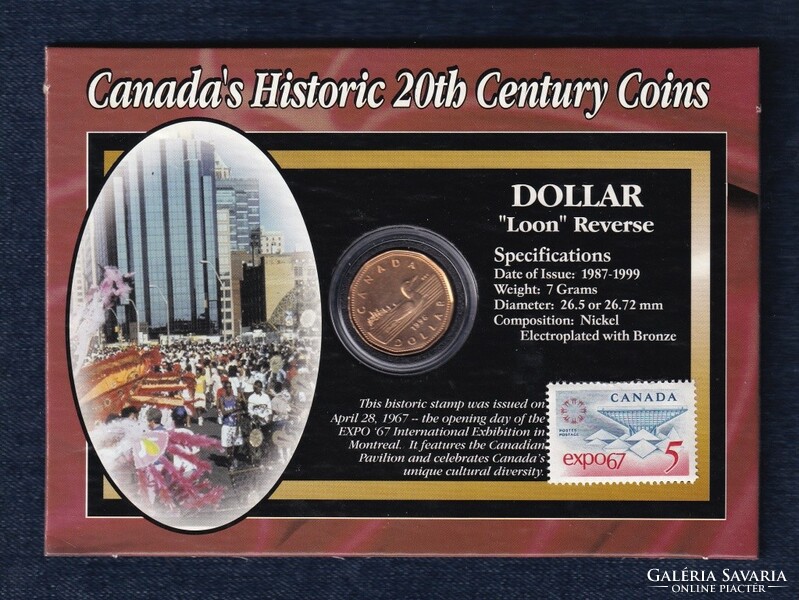 Kanada 20. századi történelme jeges búvár 1 dollár 1996 + EXPO 67 bélyeg szett (id48148)