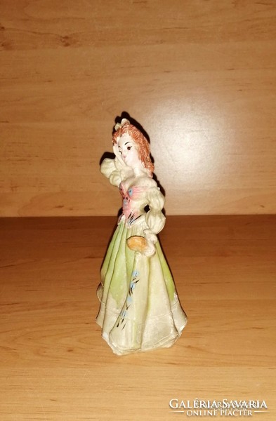 Lady with toilet mirror salt sculpture figurine 14.5 cm high