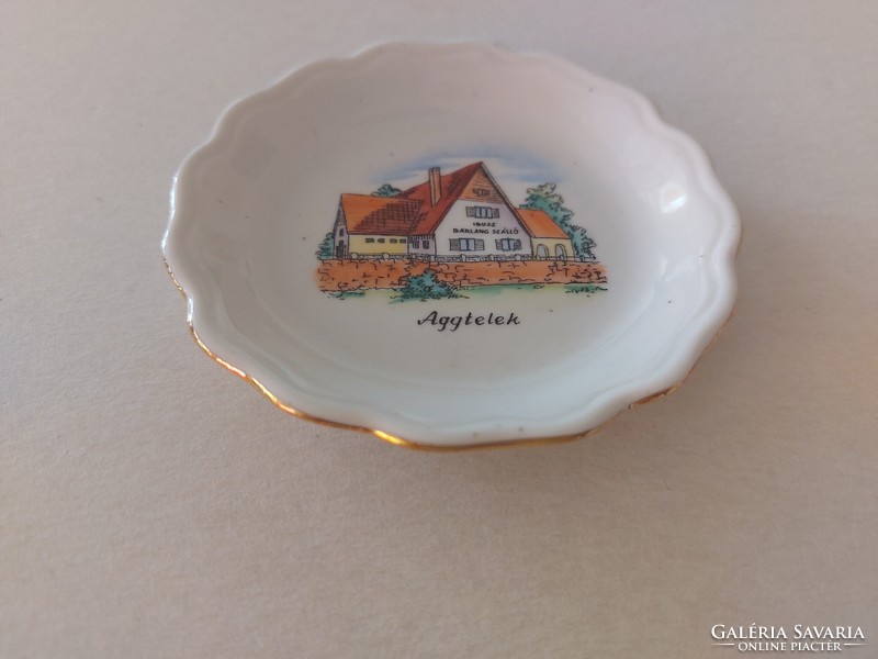 Old aquincum porcelain small bowl aggtelek souvenir ibus cave hostel advertisement