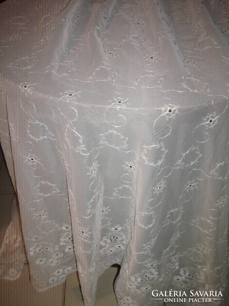 Madeira embroidered curtain with a wavy bottom in beautiful material
