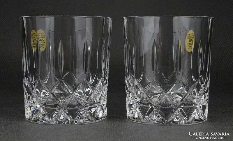 1N219 rhapsody Italian whiskey lead crystal glasses in a pair of boxes