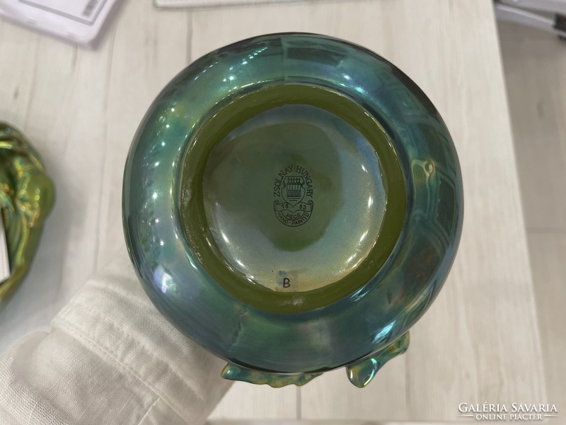 Zsolnay eozin szőlős indás váza kerámia porcelán szecessziós