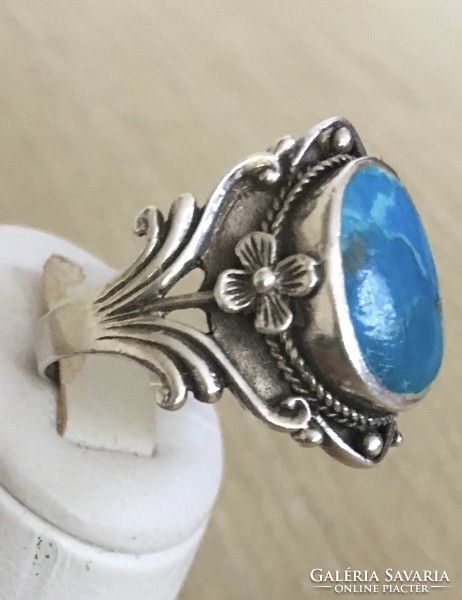 Old silver ring turquoise