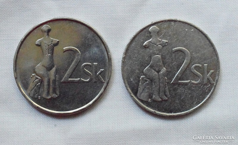 2 Korona Slovakia, 2003, 1993, 2 pcs. , Money , coin