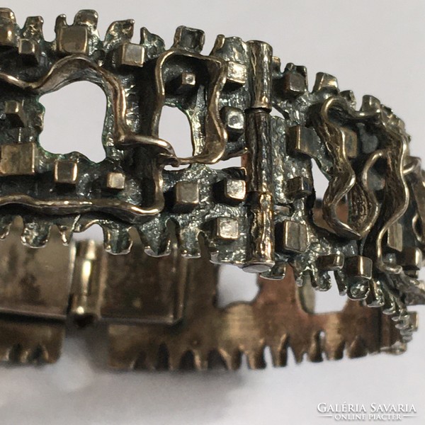 Old brutalist silver bracelet