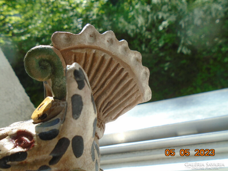 Aztec jaguar warrior, ocelopilli terracotta figure