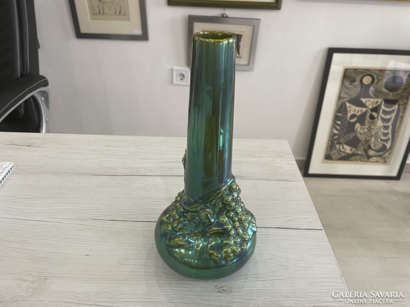 Zsolnay eozin vine tendril vase ceramic porcelain art nouveau