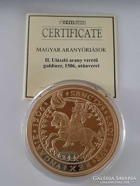 II. Ulaszló gold minted guldiner coin 1506 gold plated in mint capsule with certificate