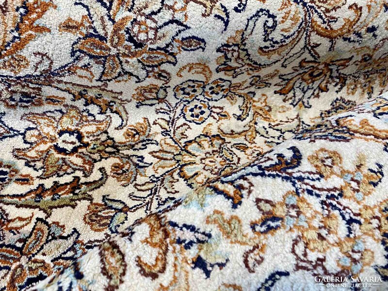 Design cashmere silk carpet white 250x150 cm