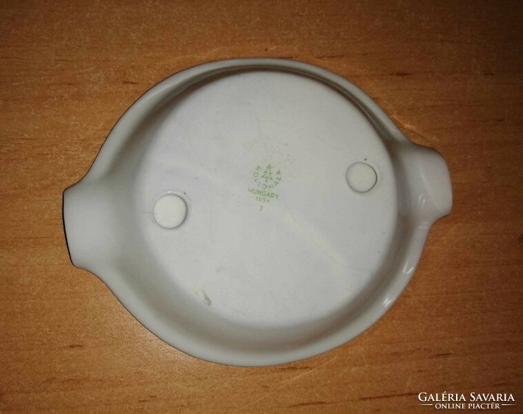 Hollóházi porcelán virágmintás hamutál 10*12 cm (20/d)