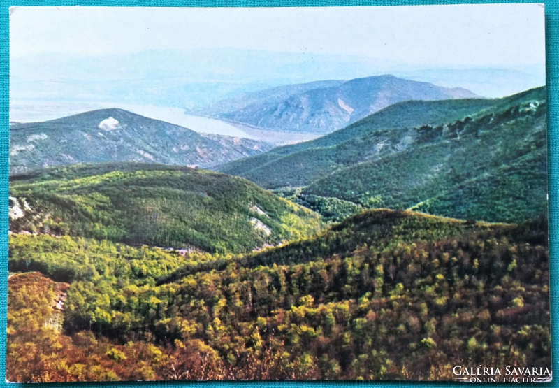 Danube Bend, panorama, printed postcard, 1972