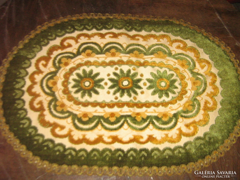 Cute special vintage floral oval velvet-silk tablecloth