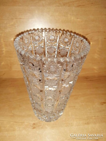 Crystal glass vase - height 16 cm, diam. 10 cm (10/d)