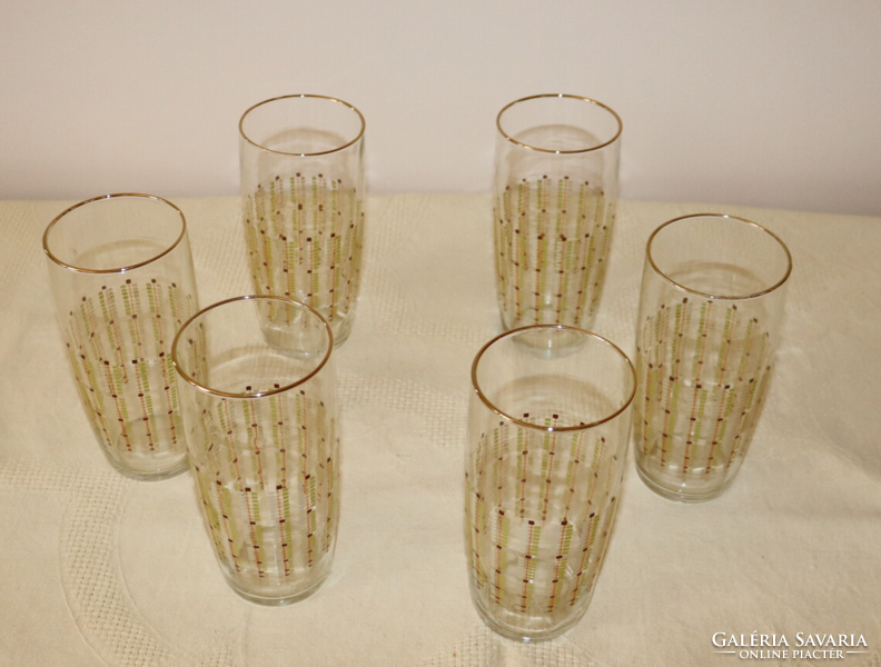 3 Dl glasses (gold-yellow cube pattern) - 6 pcs