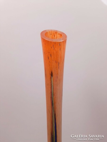 Mid-century long neck blown glass flower vase - 51129